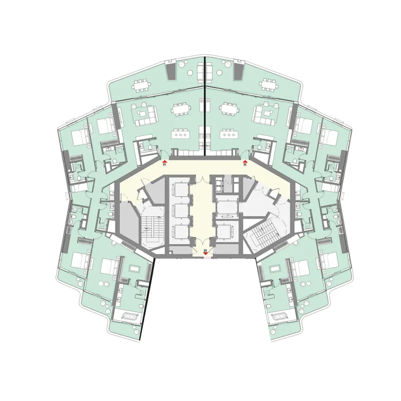 4 bedroom Penthouse floor plan at LIV Lux